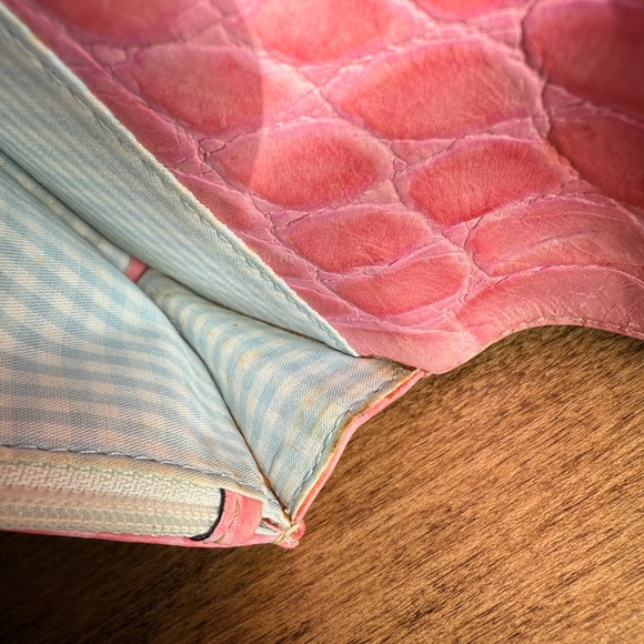 Dooney and Bourke Light Pink Small wallet change purse card holder crocodile - Picture 6 of 9